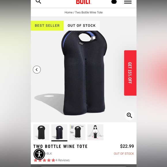 Built New York two wine bottle holder - Picture 2 of 6